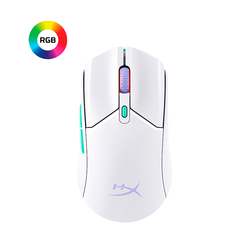 HyperX Pulsefire Haste 2 Core WLS – Gaming-Maus (Weiß/Grün/Violett)