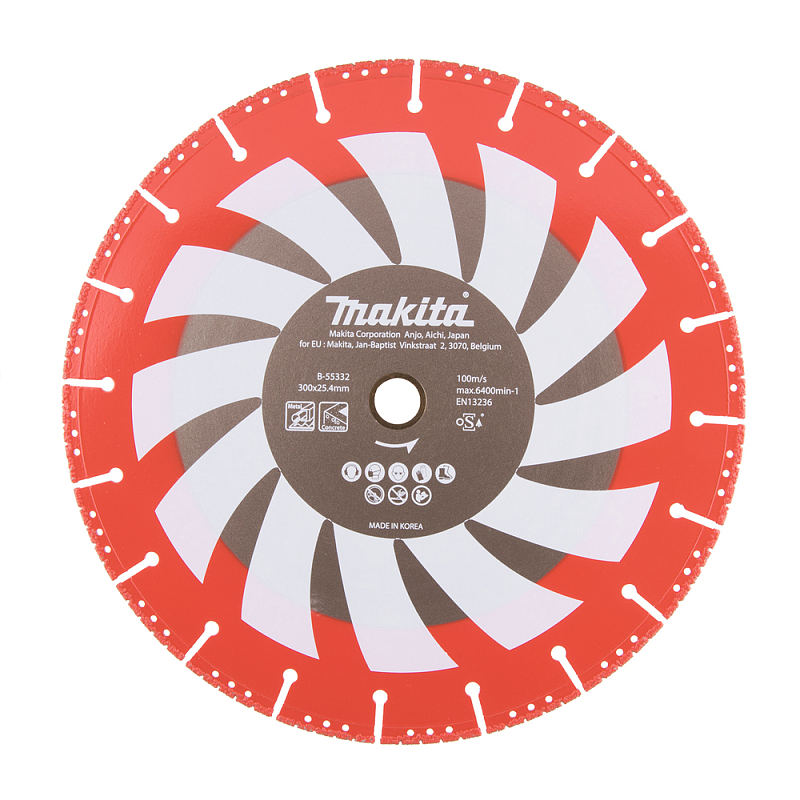 Makita B-55332 Diamantklinge 30 cm Kontinuierliche Radkranzdiamanttrennscheibe