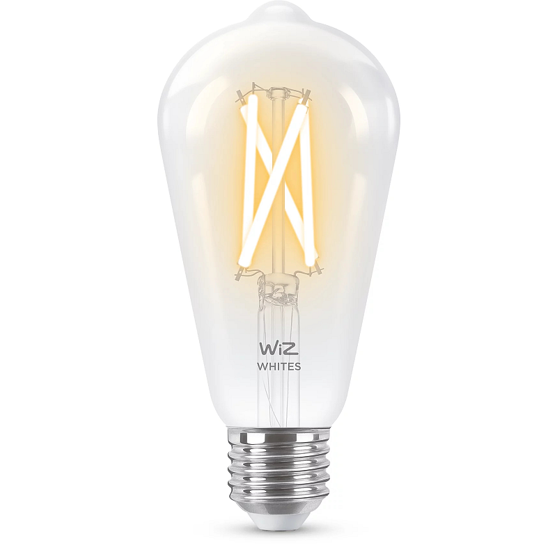 WiZ Filament-Lampe, transparent, 60 W ST64 E27