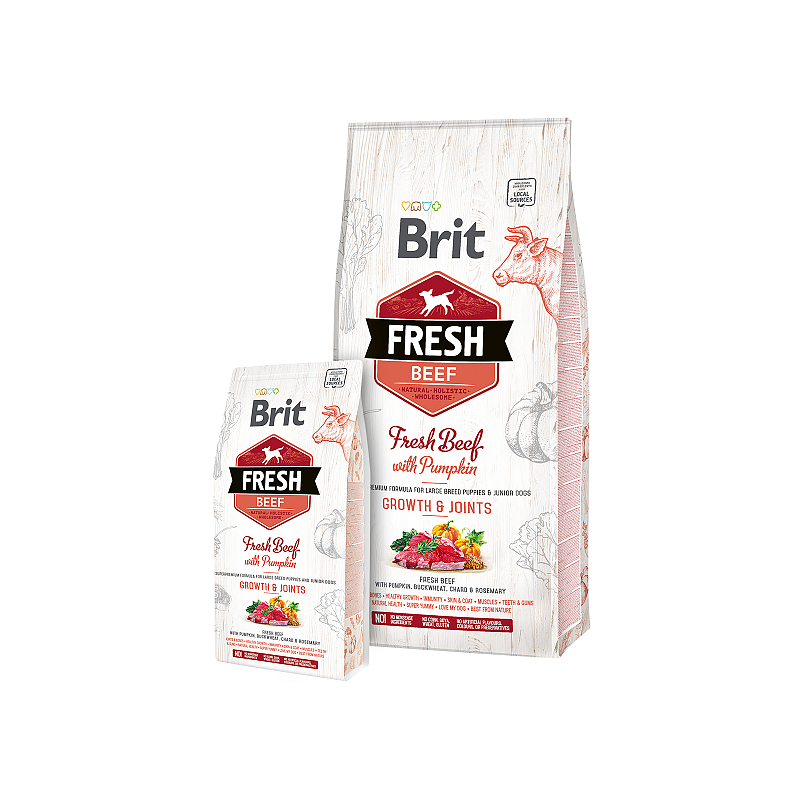 Brit Fresh Beef with Pumpkin Puppy Large Bones & Joints 12 kg Adult Rind