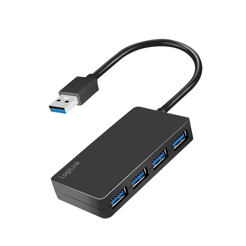 LogiLink UA0396 Schnittstellen-Hub USB 3.2 Gen 1 (3.1 Gen 1) Type-A 5000 Mbit/s Schwarz