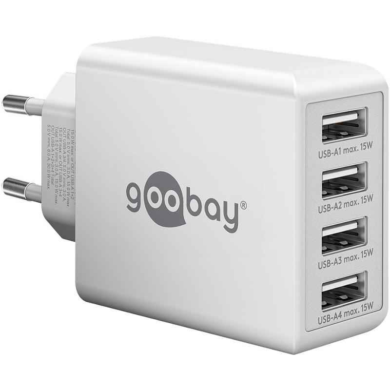 Goobay 44962 Ladegerät für Mobilgeräte Universal Weiß AC Drinnen