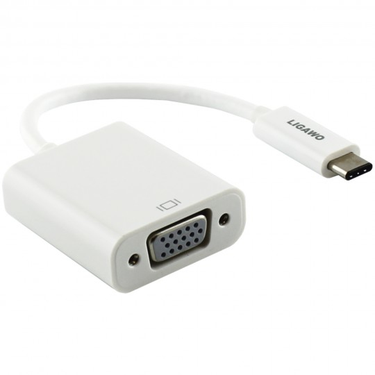 Ligawo 0.15m, USB3.1-C/VGA USB-Grafikadapter 2048 x 1152 Pixel Weiß