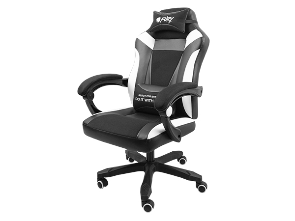 FURY Avenger M+ Universal-Gamingstuhl Gepolsterter Sitz Schwarz, Weiß
