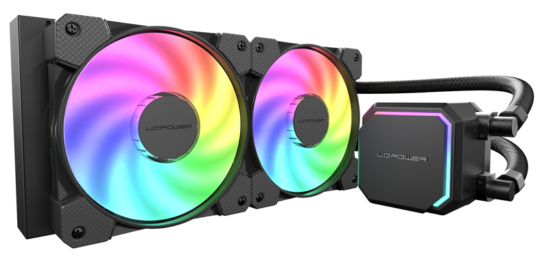 LC-Power LC-CC-240-B-ARGB Computerkühlsystem Prozessor All-in-One-Flüssigkeitskühler 12 cm Schwarz