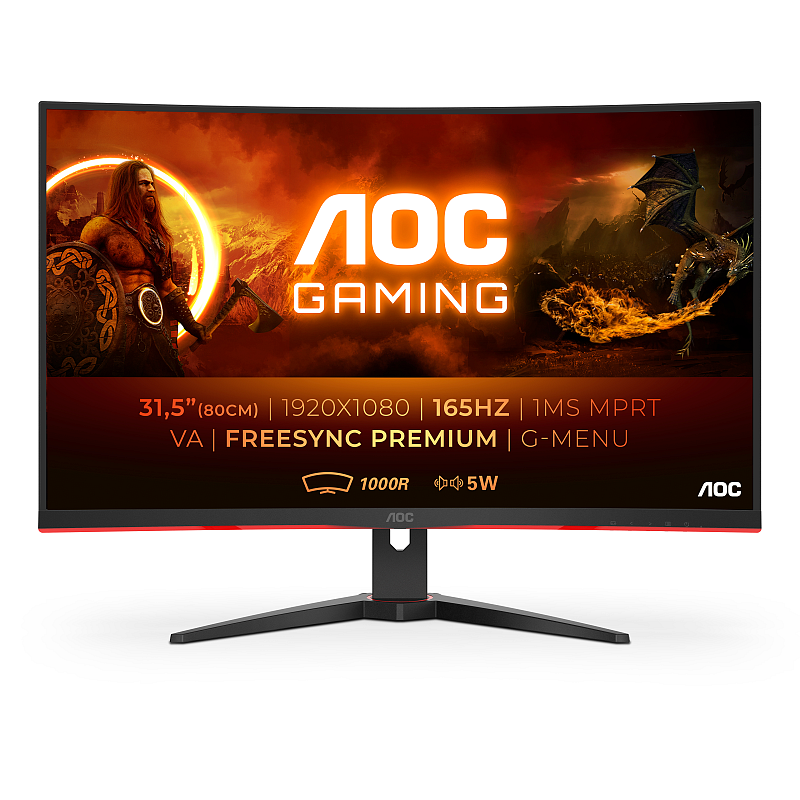 AOC G2 C32G2AE/BK Computerbildschirm 80 cm (31.5") 1920 x 1080 Pixel Full HD LED Schwarz, Rot