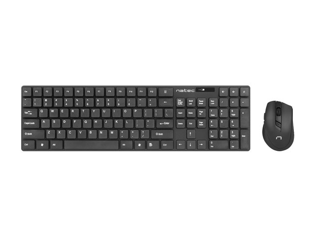 NATEC Stingray Tastatur Maus enthalten Universal RF Wireless QWERTY US Englisch Schwarz