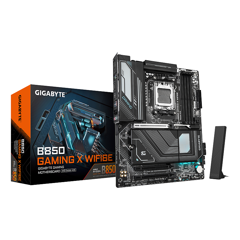 GIGABYTE B850 GAMING X WIFI6E Motherboard - AMD Ryzen 9000 Serie CPUs, 12+2+2 Phasen digitales VRM, bis zu 8200MHz DDR5 (OC), 1xPCIe 5.0 + 2xPCIe 4.0 M.2, 2.5G LAN, WIFI 6E, USB 3.2 Gen 2x2