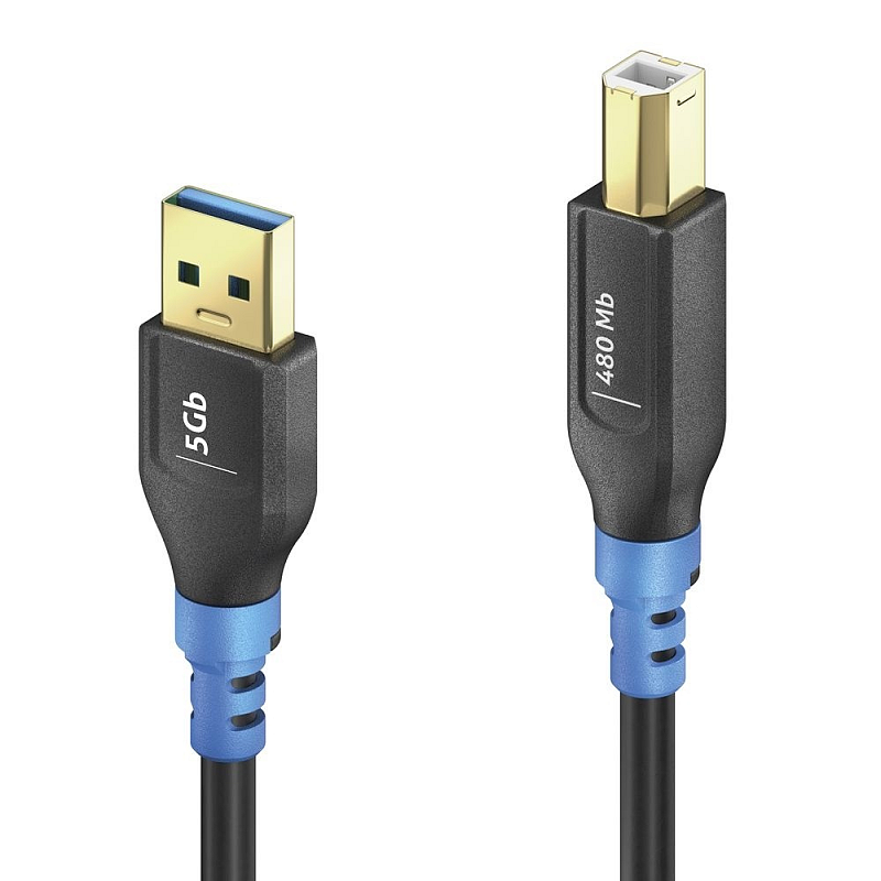 PureLink FI-U200-003 USB Kabel USB 2.0 0,3 m USB A USB B Schwarz, Blau
