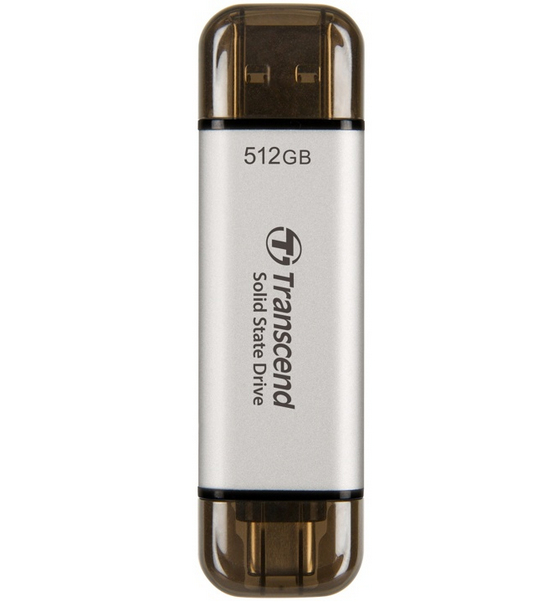 Transcend ESD310 512 GB USB Typ-A auf USB Typ-C 3.2 Gen 2 (3.1 Gen 2) Silber