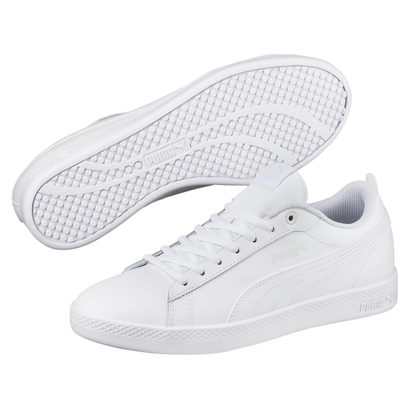 PUMA Smash v2 Leather Weiblich Weiß