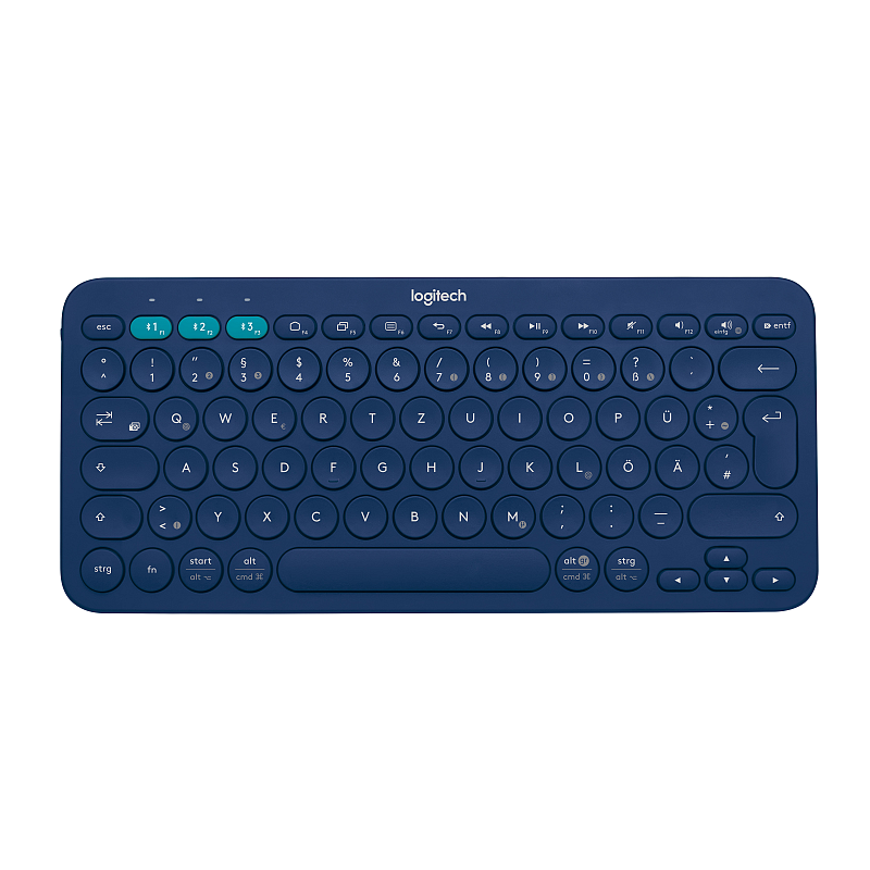 Logitech K380 Multi-Device Bluetooth® Keyboard Tastatur Universal QWERTZ Deutsch Blau