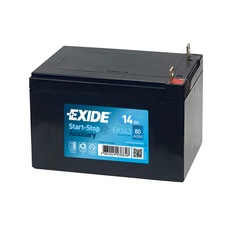 Exide Start-Stop Auxiliary EK143 Fahrzeugbatterie AGM (Absorbierende Glasmatte) 14 Ah 12 V 80 A Auto