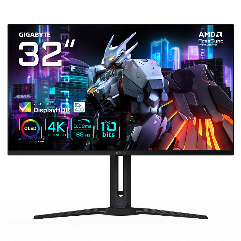 GIGABYTE AORUS FO32U 31,5” UHD-Gaming-Monitor - 3840 x 2160 (UHD), 165Hz, 0,03ms, 250 cd/m², FreeSync Premium Pro, DisplayHDR True Black 400, HDMI 2.1, DisplayPort 1.4
