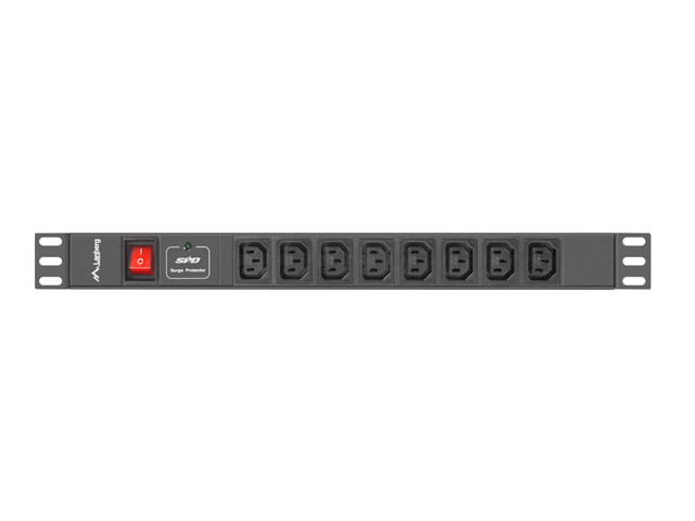 Lanberg PDU-08I-0200-C20-BK Stromverteilereinheit (PDU) 8 AC-Ausgänge 1U Schwarz