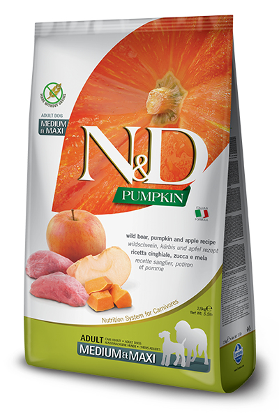 Farmina Pet Food 8010276033376 Hunde-Trockenfutter 12 kg Adult Apfel, Wildschwein, Kürbis