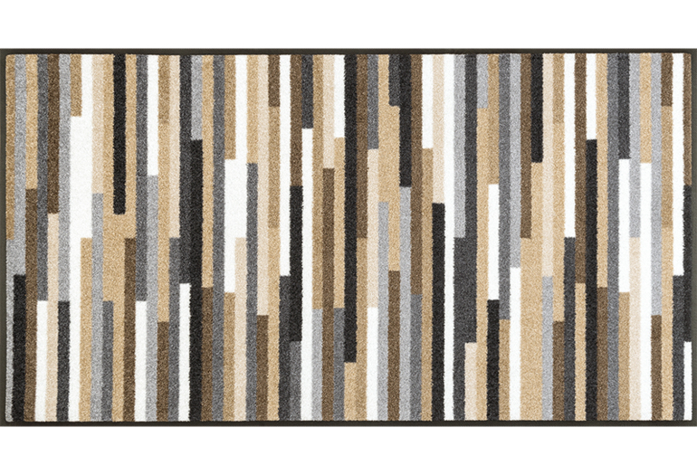 wash+dry Mikado Stripes Nature Dekorative Fußmatte Drinnen Rechteckig Mehrfarbig