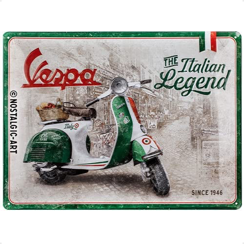 Nostalgic Art Vespa Legend Dekoratives Schild & Tafel für drinnen Metall Mehrfarbig