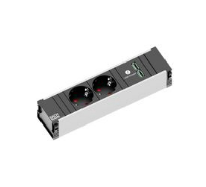 Bachmann 912.0156 Verlängerungskabel 0,2 m 2 AC-Ausgänge Drinnen Schwarz, Grau