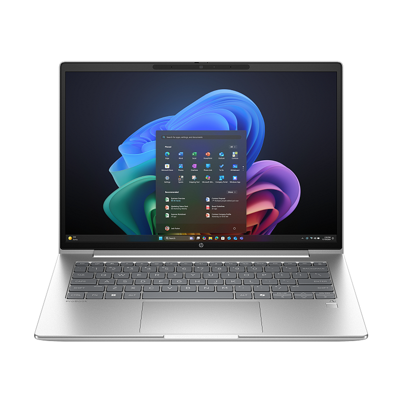 HP ProBook 4 G1q Next Gen AI PC Copilot+ PC Snapdragon X1-26-100 Laptop 35,6 cm (14") WUXGA 32 GB LPDDR5x-SDRAM 512 GB SSD Wi-Fi 7 (802.11be) Windows 11 Pro Silber