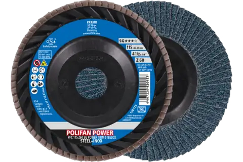PFERD POLIFAN flap discs zirconia alumina Z SG POWER TRIM STEELOX 10 Stück(e)