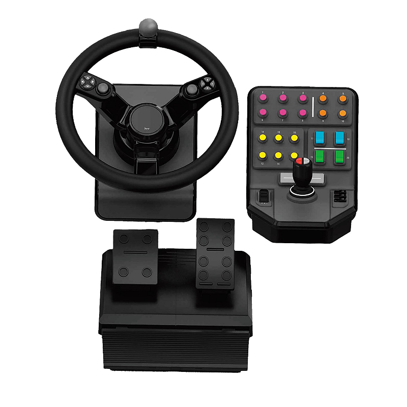 Logitech G G Heavy Equipment Bundle Farm Sim Controller Schwarz USB Lenkrad + Pedale Analog / Digital PC