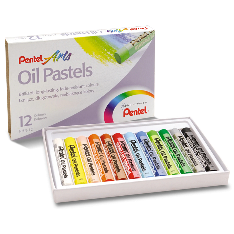 Pentel PHN-12 Farbstift Öl-Pastellstift Mehrfarbig 12 Stück(e)