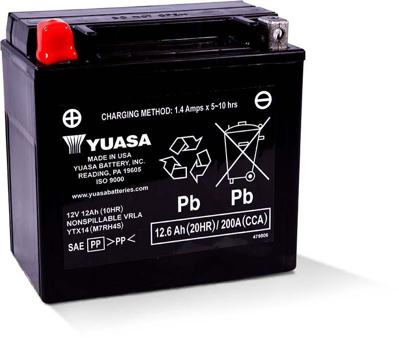 Yuasa YTX14 Fahrzeugbatterie 12 Ah 12 V 200 A Motorrad