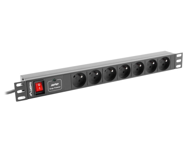 Lanberg PDU-07E-0200-IEC-BK Verlängerungskabel 2 m 7 AC-Ausgänge Drinnen Schwarz