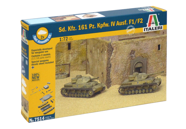 Italeri SD. KFZ. 161 PZ. KPFW. IV AUSF.F1/F2 Tank model Montagesatz 1:72