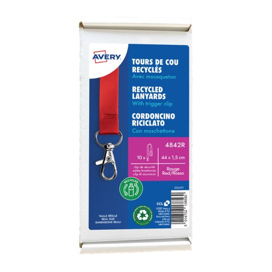 Avery 4842R Ausweisehülle/ -halter Namensschild-Halterung Metall, Polyethylenterephthalat 10 Stück(e)