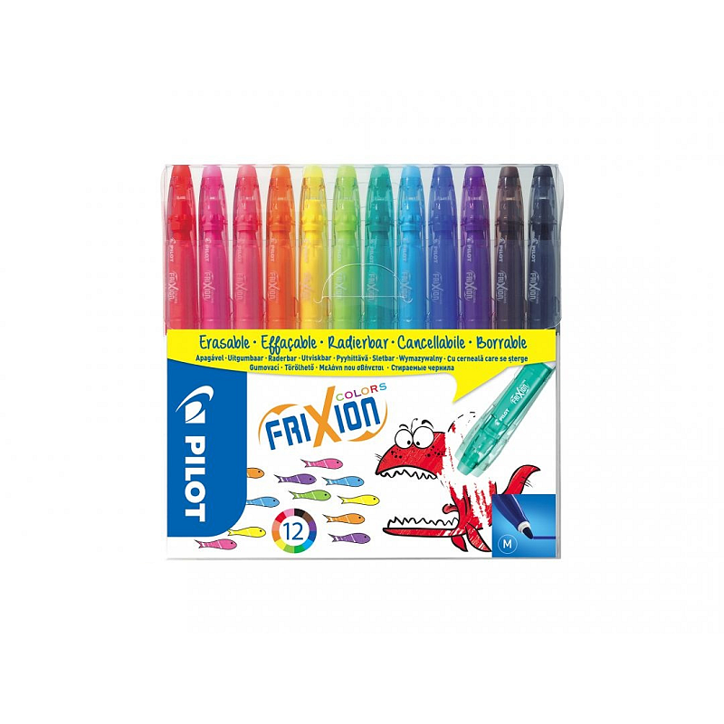 Pilot FriXion Colors Filzstift Medium Schwarz, Blau, Cyan, Grün, Helle Cyan, Hellgrün, Orange, Pink, Rot, Violett, Gelb 12 Stück(e)