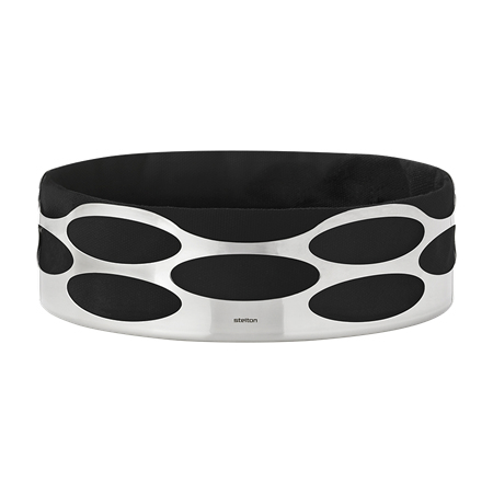 Stelton x-28-3 Brotkorb Rund Stahl Schwarz, Silber
