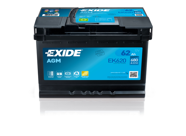 Exide EK620 Fahrzeugbatterie AGM (Absorbierende Glasmatte) 62 Ah 12 V 680 A Auto