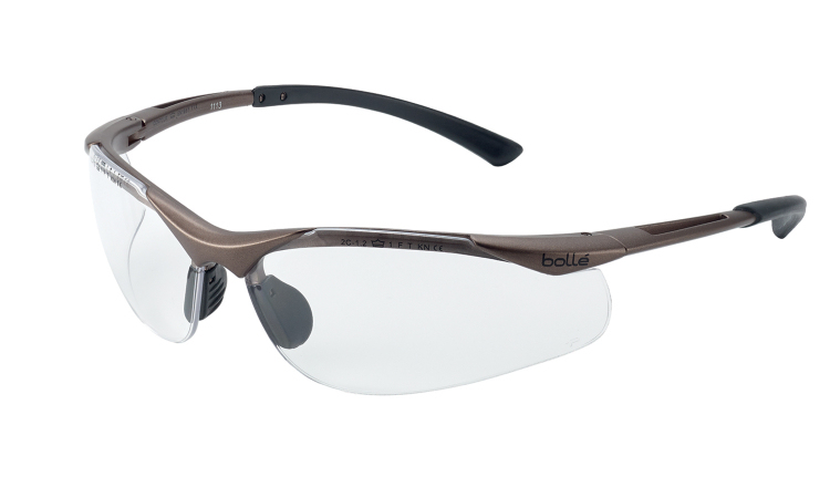 Bolle CONTOUR Schutzbrille Nylon, Polycarbonat, Thermoplastisches Elastomer (TPE) Braun