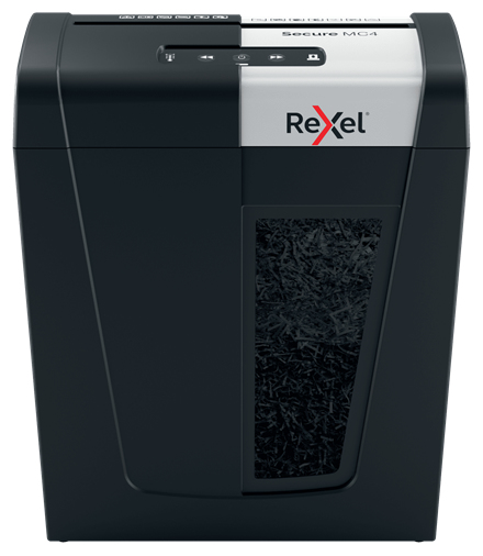 Rexel Secure MC4 Aktenvernichter Mikrogeschnittene Zerkleinerung 60 dB Schwarz, Silber