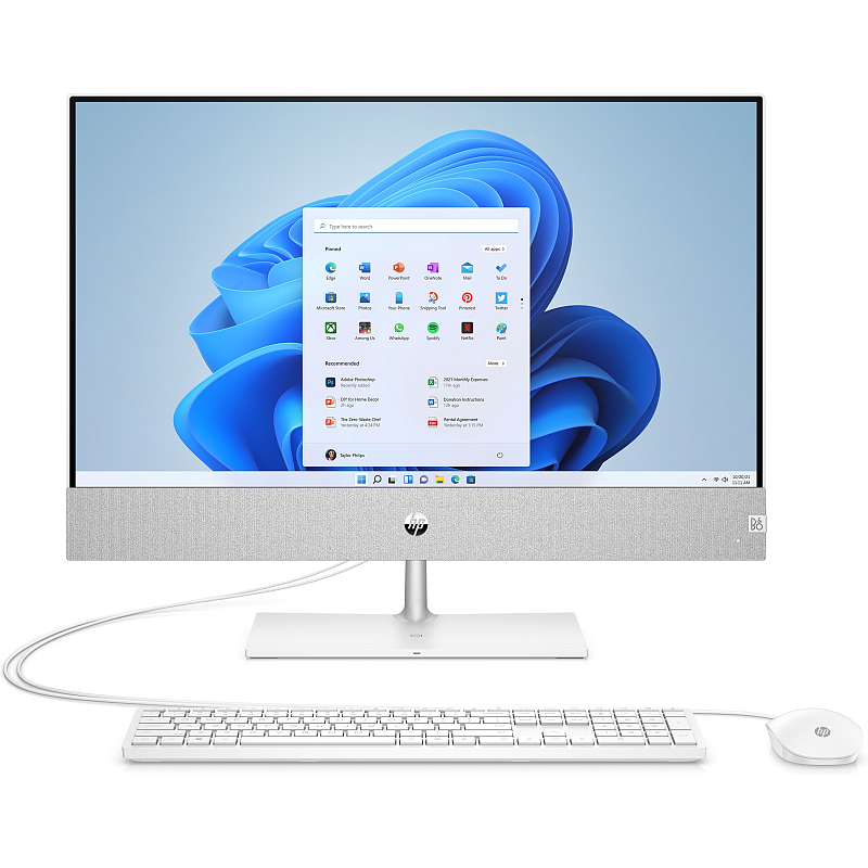 HP Pavilion 24-ca0400ng AMD Ryzen™ 5 5500U 60,5 cm (23.8") 1920 x 1080 Pixel All-in-One-PC 16 GB DDR4-SDRAM 512 GB SSD Windows 11 Home Wi-Fi 5 (802.11ac) Weiß