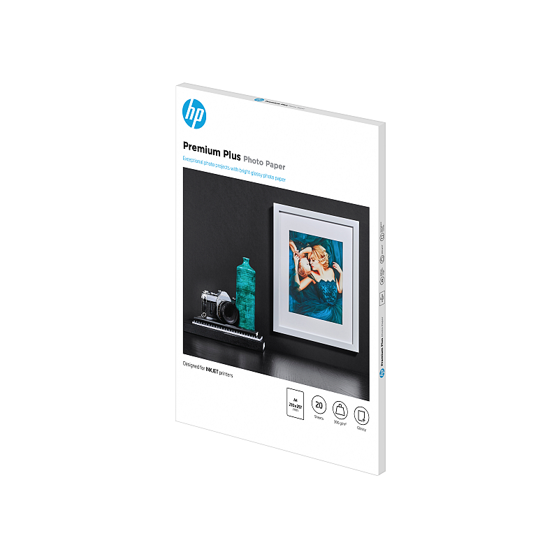 HP Premium Plus Fotopapier glänzend - 20 Blatt/A4/210 x 297 mm