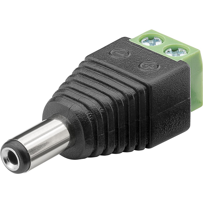 Goobay 76747 Kabeladapter Terminal Block 2-pin DC male (5.50 x 2.10 mm) Schwarz, Grün