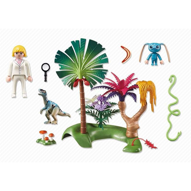 Playmobil Super 4 Lost Island mit Alien und Raptor