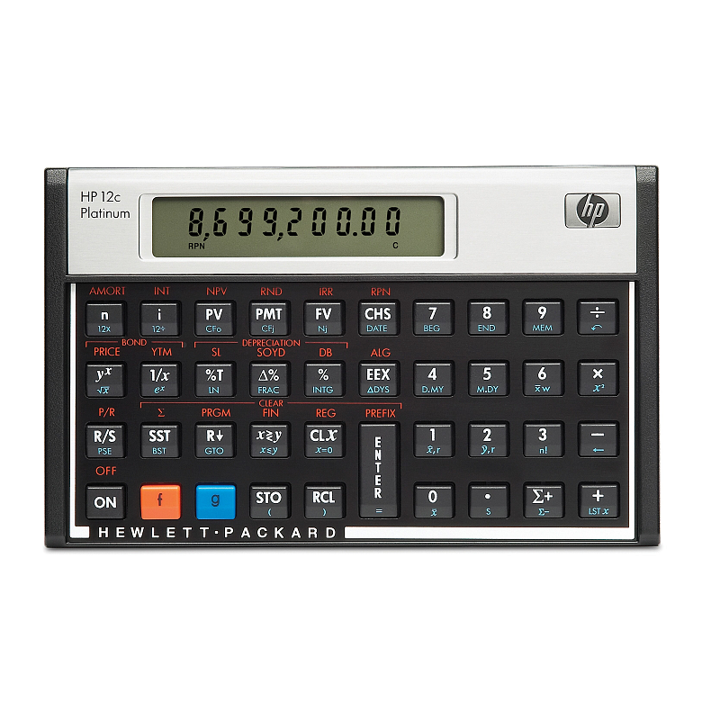 HP 12c Taschenrechner Desktop Finanzrechner Aluminium, Schwarz