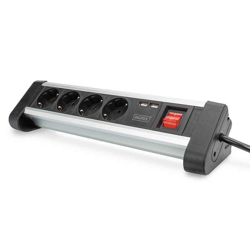 Digitus 4-fach Office-Steckdosenleiste mit 2x USB-Anschlüssen