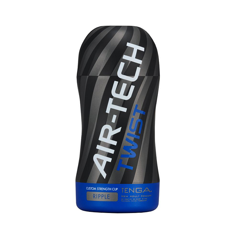 Tenga AIR-TECH TWIST RIPPLE Männlicher Streichler Schwarz, Blau Thermoplastisches Elastomer (TPE)
