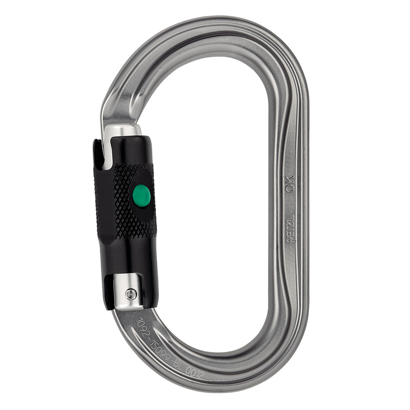Petzl M33A BL Karabinerhaken zum Klettern Verschlusskarabiner D-förmig Aluminium Grau 1 Stück(e)