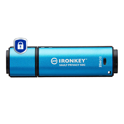 Kingston Technology IronKey 256GB USB-C Vault Privacy 50C AES-256 verschlüsselter, FIPS 197