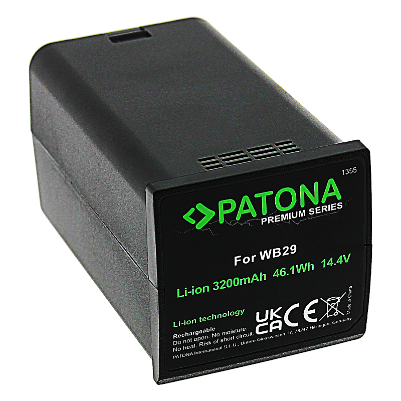 PATONA Premium Akku f. Godox AD200 AD200 Pro WB29 Studioblitz LG Zellen