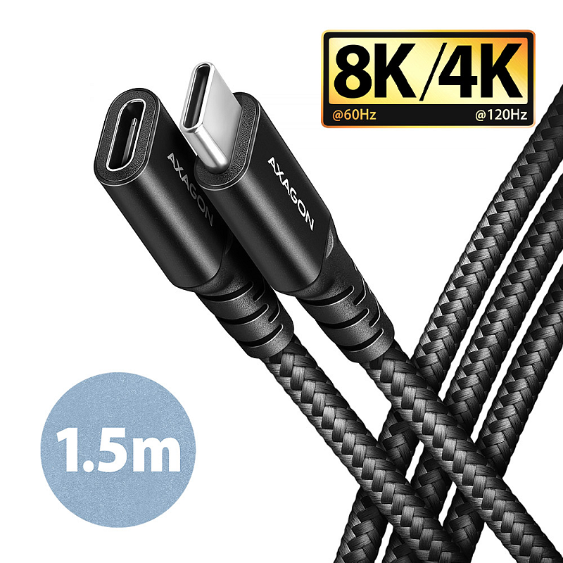 Axagon BUCM32-CF15AB SPEED+ USB-C <> USB 20Gbps Verlängerungskabel 1.5 m