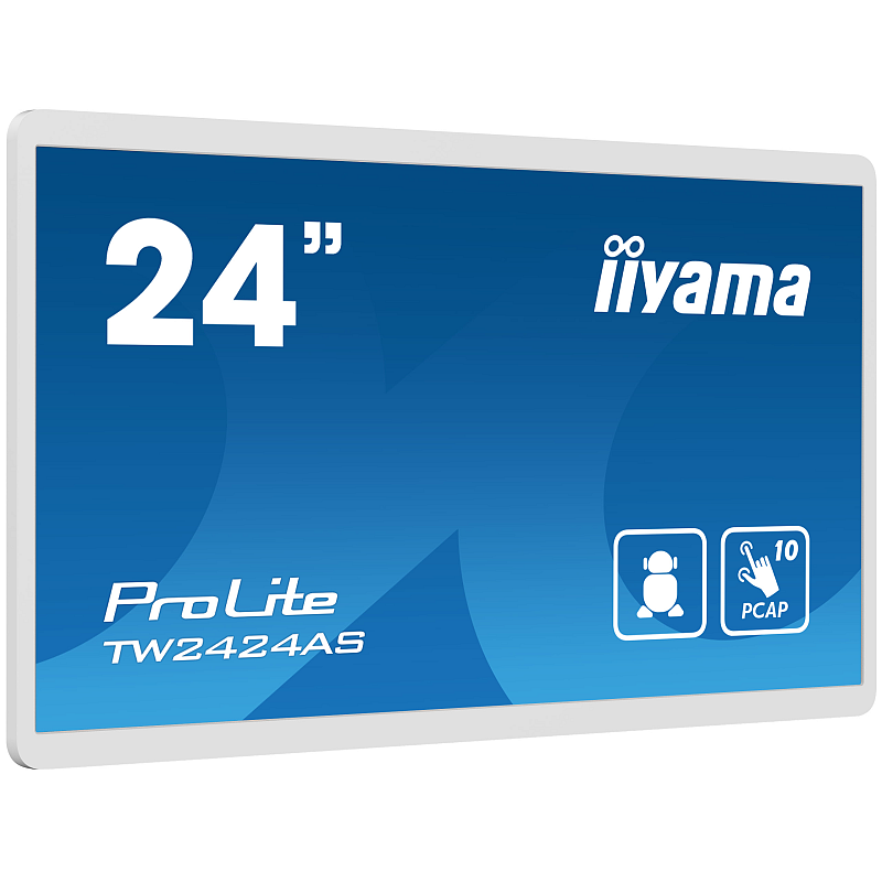 iiyama TW2424AS-W1 Signage-Display Digital Signage Flachbildschirm 60,5 cm (23.8") WLAN 250 cd/m² 4K Ultra HD Schwarz Touchscreen Eingebauter Prozessor Android 24/7