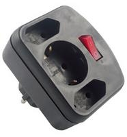 REV combi adapter, 2+1 fold Netzteil & Spannungsumwandler 3500 W Schwarz