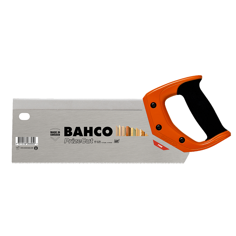 Bahco NP-12-TEN Handsäge Feinsäge 30 cm Schwarz, Rot, Edelstahl